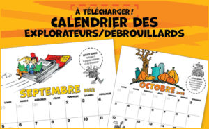 Le calendrier à colorier des Débrouillards et des Explorateurs