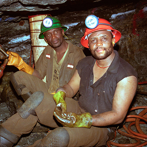 Ipjr09986122 November 2005 Gold Miners At Rock Face Mponeng Mine Is The