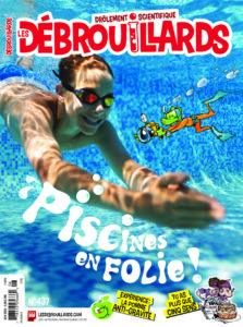 Couverture du magazine Les Débrouillards avec un jeune sous l'eau dans une piscine