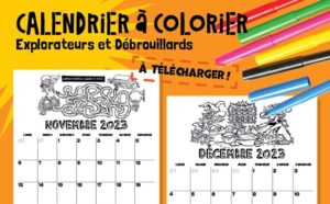 Calendrier à colorier – Novembre et décembre 2023